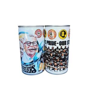 Vintage 1980 NFL Pittsburgh Steelers & Art Rooney Chuck Noll Beer Cans